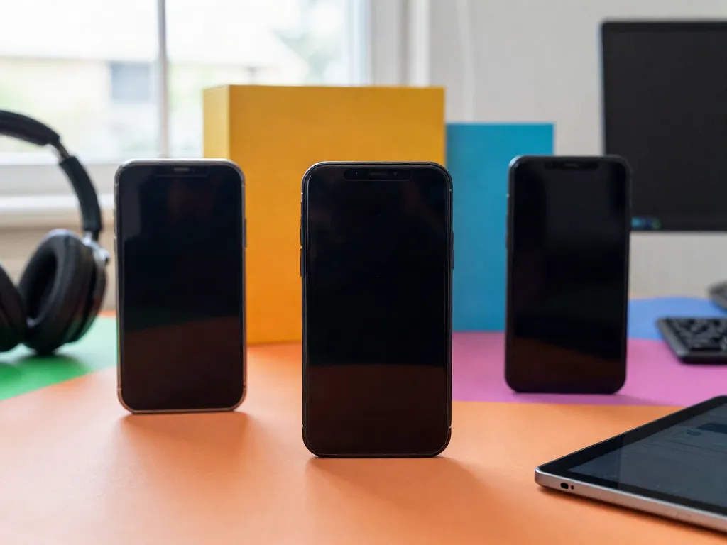 FMWhatsApp customization in a vibrant workspace with colorful tech gadgets.
