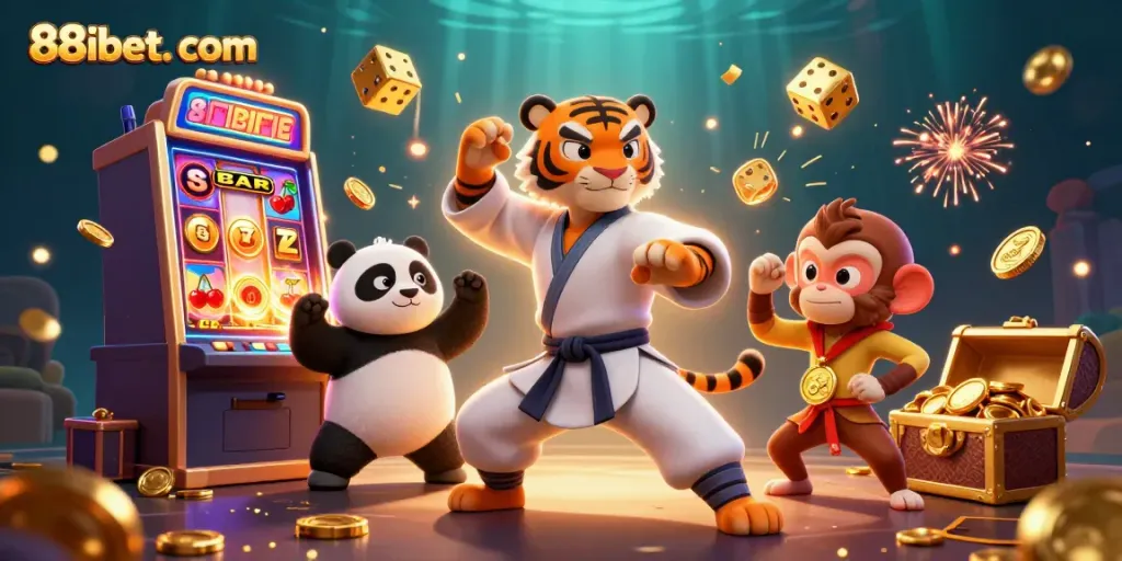 Experience thrilling gameplay and win big at 88ibet. com with vivid casino characters amidst golden jackpots.